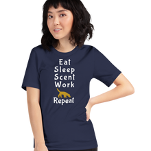 Load image into Gallery viewer, Eat Sleep Scent Work Repeat T-Shirts - Dark