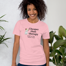 Load image into Gallery viewer, Russell Terrier Cheaper Than Therapy T-Shirts - Light