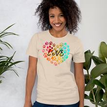 Load image into Gallery viewer, Love in Dog Paw Prints Heart T-Shirt - Light

