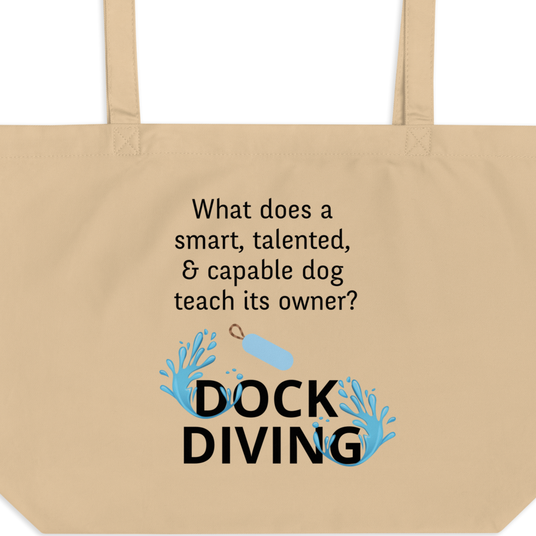 Dog Teaches Dock Diving X-Large Tote/ Shopping Bags