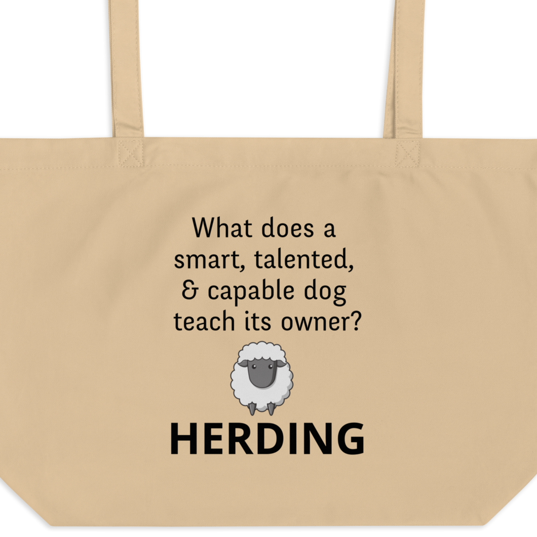 Dog Teaches Sheep Herding X-Large Tote/ Shopping Bags