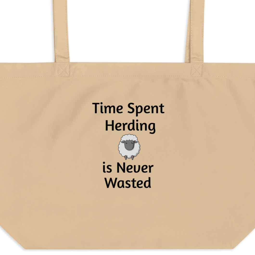 Time Spent Sheep Herding X-Large Tote/ Shopping Bags