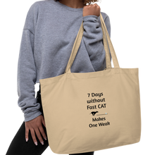 Load image into Gallery viewer, 7 Days Without Fast CAT X-Large Tote/ Shopping Bags
