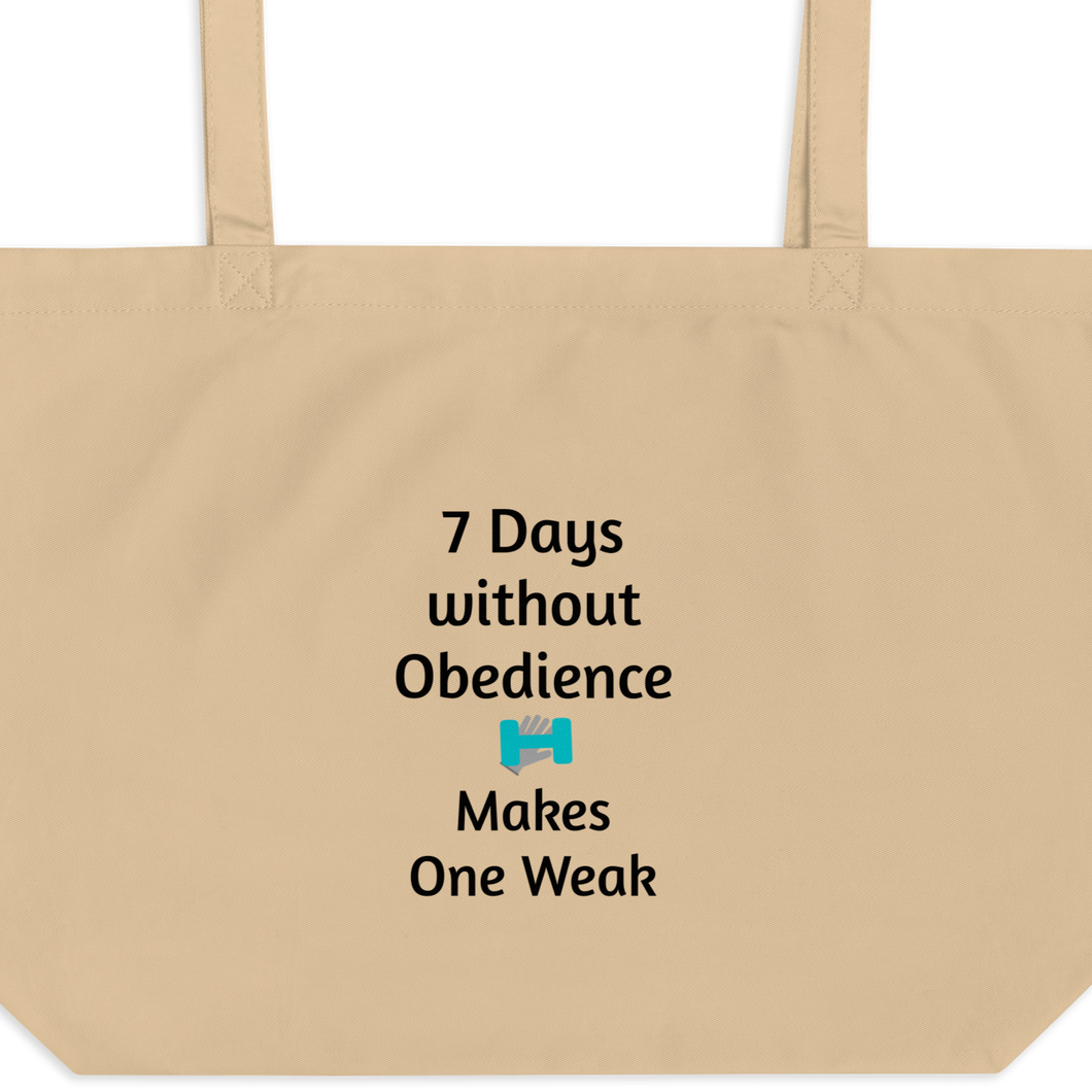 7 Days Without Obedience X-Large Tote/ Shopping Bags