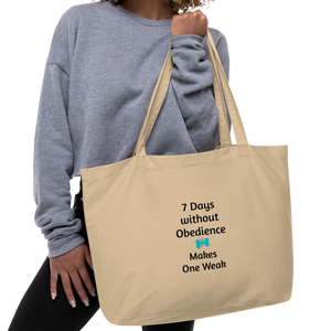 7 Days Without Obedience X-Large Tote/ Shopping Bags