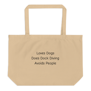 Loves Dogs, Does Dock Diving X-Large Tote/ Shopping Bags