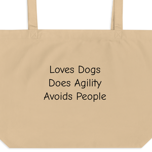 Loves Dogs, Does Agility X-Large Tote/ Shopping Bags