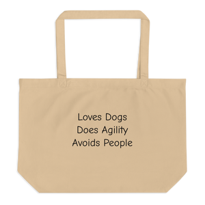 Loves Dogs, Does Agility X-Large Tote/ Shopping Bags