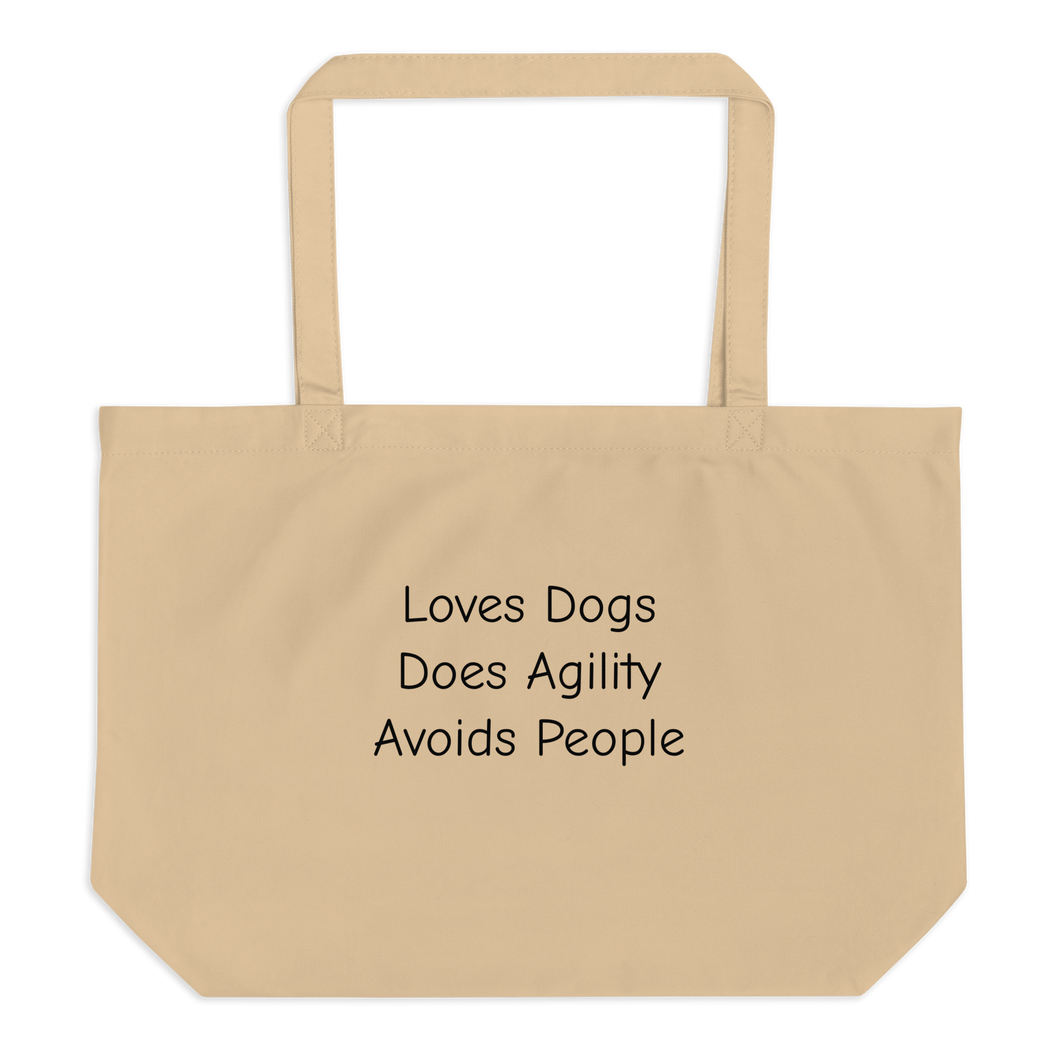 Loves Dogs, Does Agility X-Large Tote/ Shopping Bags