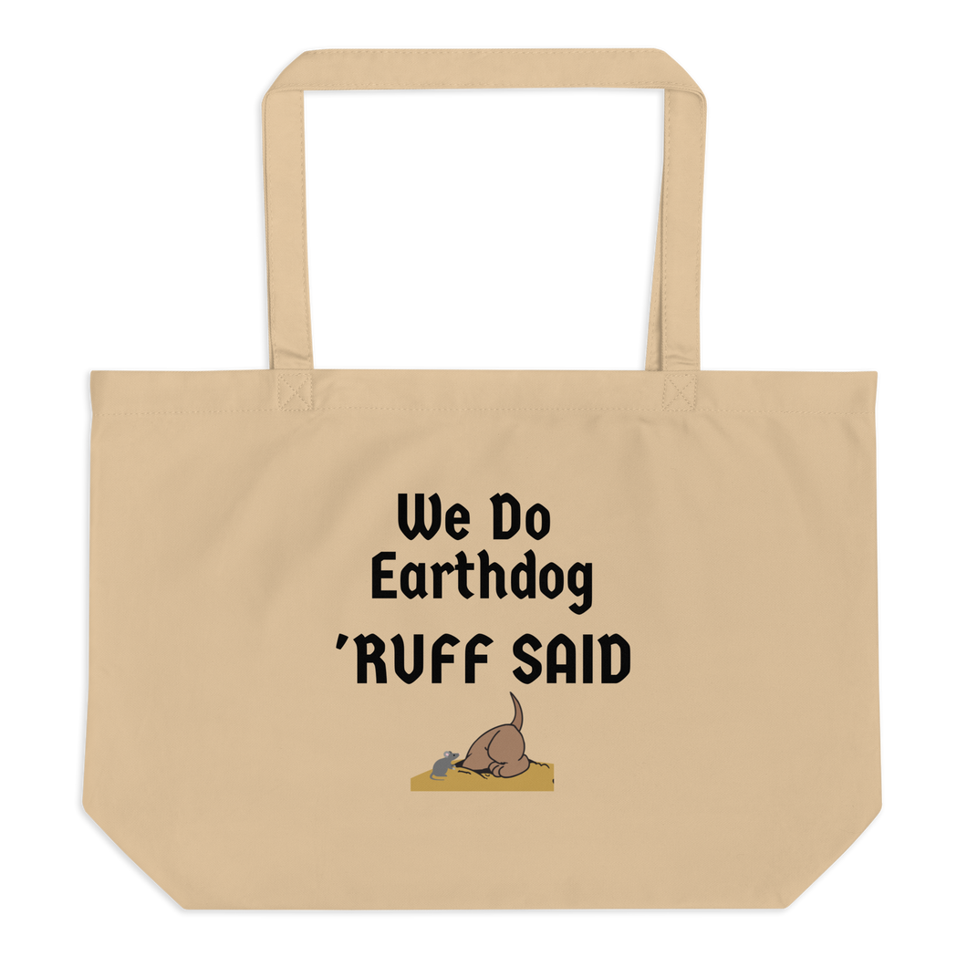 Ruff Said Earthdog X-Lage Tote/ Shopping Bags - Oyster