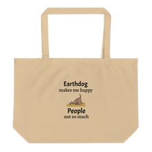 Load image into Gallery viewer, Earthdog Makes Me Happy X-Large Tote/ Shopping Bags
