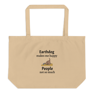 Earthdog Makes Me Happy X-Large Tote/ Shopping Bags