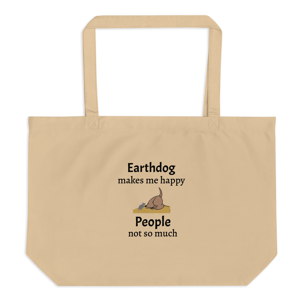 Earthdog Makes Me Happy X-Large Tote/ Shopping Bags