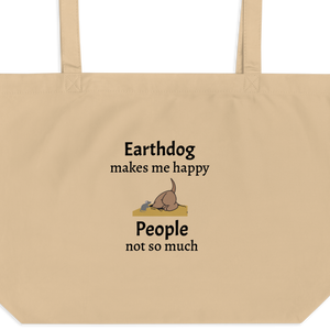 Earthdog Makes Me Happy X-Large Tote/ Shopping Bags