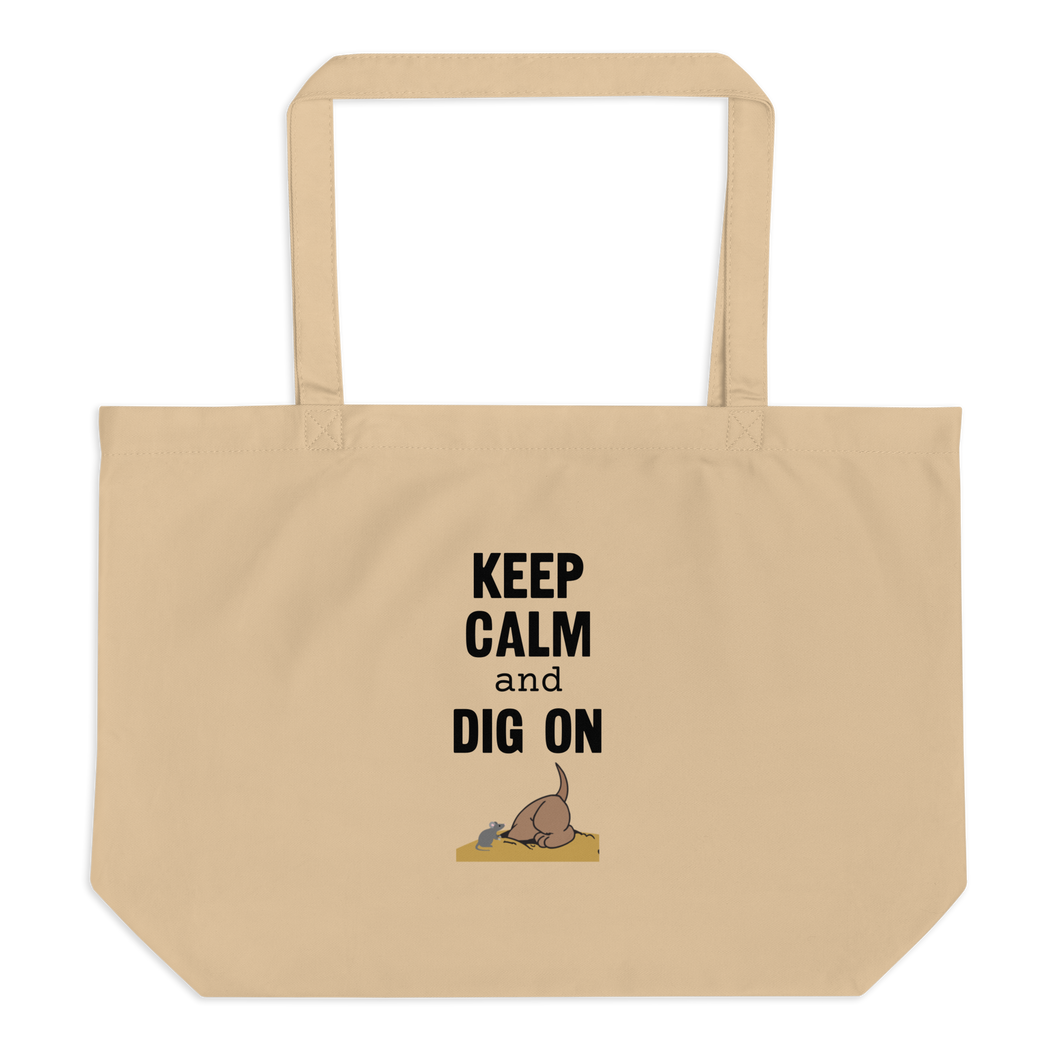 Keep Calm & Dig On Earthdog X-Large Tote/ Shopping Bags