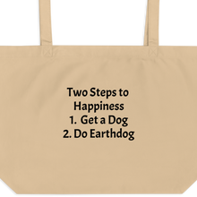 Load image into Gallery viewer, 2 Steps to Happiness Earthdog X-Large Tote/ Shopping Bags
