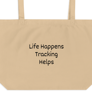 Life Happens, Tracking Helps X-Large Tote/ Shopping Bags