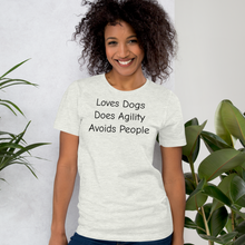 Load image into Gallery viewer, Loves Dogs, Does Agility T-Shirts - Light
