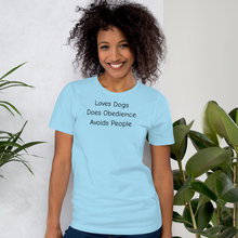 Load image into Gallery viewer, Loves Dogs, Does Obedience T-Shirts - Light
