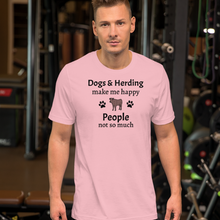 Load image into Gallery viewer, Dogs &amp; Cattle Herding Make Me Happy T-Shirts - Light
