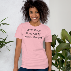 Loves Dogs, Does Agility T-Shirts - Light