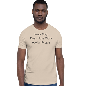 Loves Dogs, Does Nose Work T-Shirts - Light