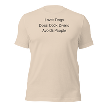 Load image into Gallery viewer, Loves Dogs, Does Dock Diving T-Shirts - Light
