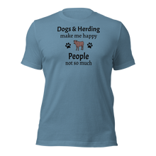 Load image into Gallery viewer, Dogs &amp; Cattle Herding Make Me Happy T-Shirts - Light
