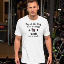 Load image into Gallery viewer, Dogs &amp; Cattle Herding Make Me Happy T-Shirts - Light
