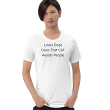 Load image into Gallery viewer, Loves Dogs Does Fast CAT T-Shirts - Light
