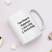 Load image into Gallery viewer, 2 Steps to Happiness Earthdog Mugs
