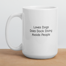 Load image into Gallery viewer, Loves Dogs, Does Dock Diving Mugs
