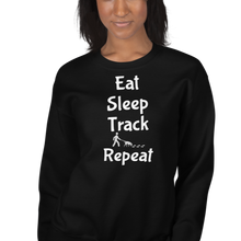 Load image into Gallery viewer, Eat Sleep Track Repeat Sweatshirts - Dark
