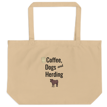 Load image into Gallery viewer, Coffee, Dogs, and Cattle Herding X-Large Tote/ Shopping Bags
