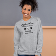 Load image into Gallery viewer, Dogs &amp; Sheep Herding Make Me Happy Sweatshirts - Light
