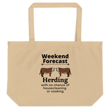 Load image into Gallery viewer, Cattle Herding Weekend Forecast X-Large Tote/ Shopping Bags
