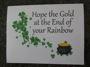 St. Patrick's Day Cards - End of the Rainbow with a Golden Inside