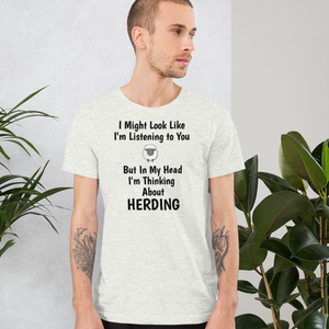 I'm Thinking About Sheep Herding T-Shirts - Light