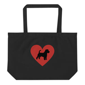 Russell Terrier in Heart X-Large Tote/ Shopping Bags