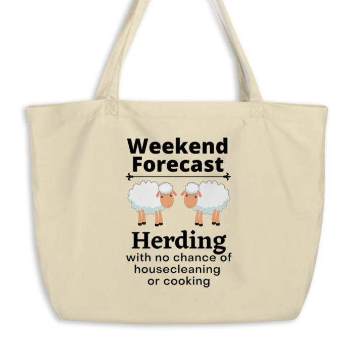 Sheep Herding Weekend Forecast X-Large Tote/Shopping Bag