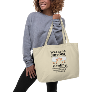 Sheep Herding Weekend Forecast X-Large Tote/Shopping Bag