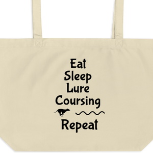 Eat Sleep Lure Coursing Repeat X-Large Tote/Shopping Bag - Oyster