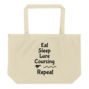 Eat Sleep Lure Coursing Repeat X-Large Tote/Shopping Bag - Oyster