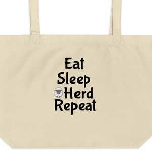 Eat Sleep Sheep Herd Repeat X-Large Tote/Shopping Bag - Oyster