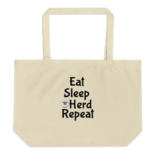 Load image into Gallery viewer, Eat Sleep Sheep Herd Repeat X-Large Tote/Shopping Bag - Oyster
