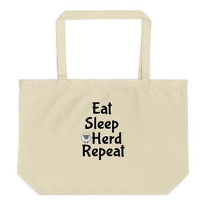 Eat Sleep Sheep Herd Repeat X-Large Tote/Shopping Bag - Oyster