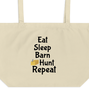 Eat Sleep Barn Hunt Repeat X-Large Tote/Shopping Bag - Oyster