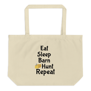 Eat Sleep Barn Hunt Repeat X-Large Tote/Shopping Bag - Oyster