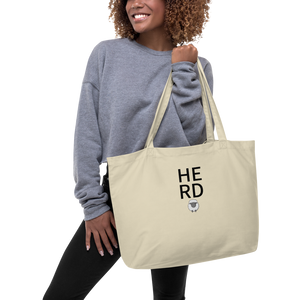 Stacked Herd with Sheep X-Large Tote/Shopping Bag - Oyster