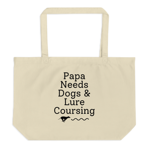 Papa Needs Dogs & Lure Coursing X-Large Tote/Shopping Bag